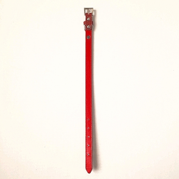 AKC Dog Collar Faux Red Crocodile w K-9 Rubies S - Picture 11 of 15